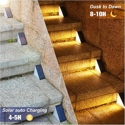 VOLISUN Solar Step Lights for Outside, Solar Stair Lights Outdoor Waterproof IP67, LED Outdoor Step Light, 80 Lumen, Deck Light for Outside Step, Front Porch and Patio(Black,12 Pack)