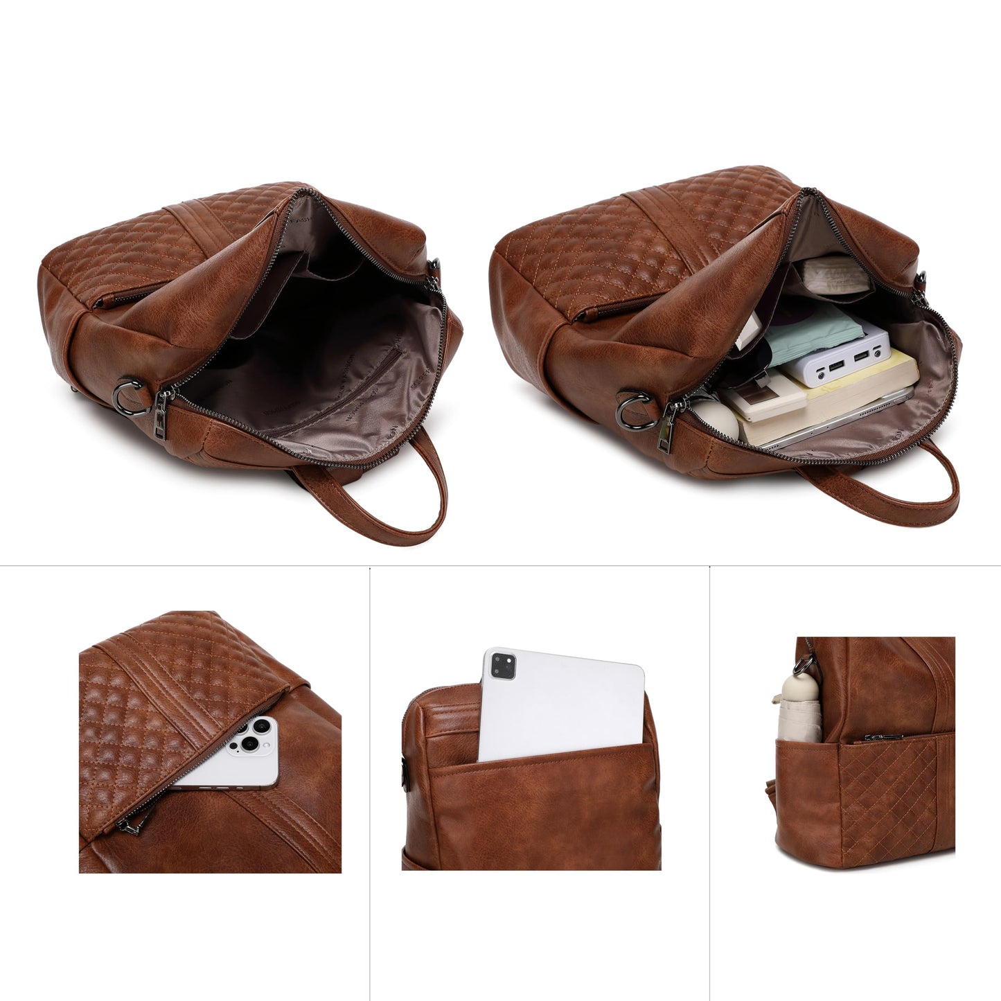 sqlp Daily Use Backpack Purse for Women Vegan Leather Travel Back Pack Fashion Multipurpose Design Shoulder Bags Handbag