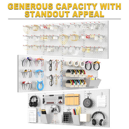 Ultrawall Metal Pegboard Panels, Pegboard Wall Organizer, Peg Boards for Wall, Garage Tool Storage Organization, 12"X16", 4pcs, Gray