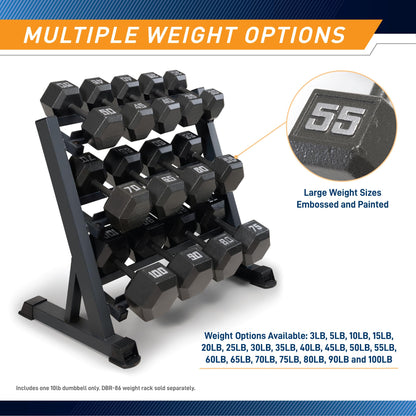 Marcy Pro TSA Hex 10 Pound Home Gym Iron Free Weight Single Dumbbell, Black (1)