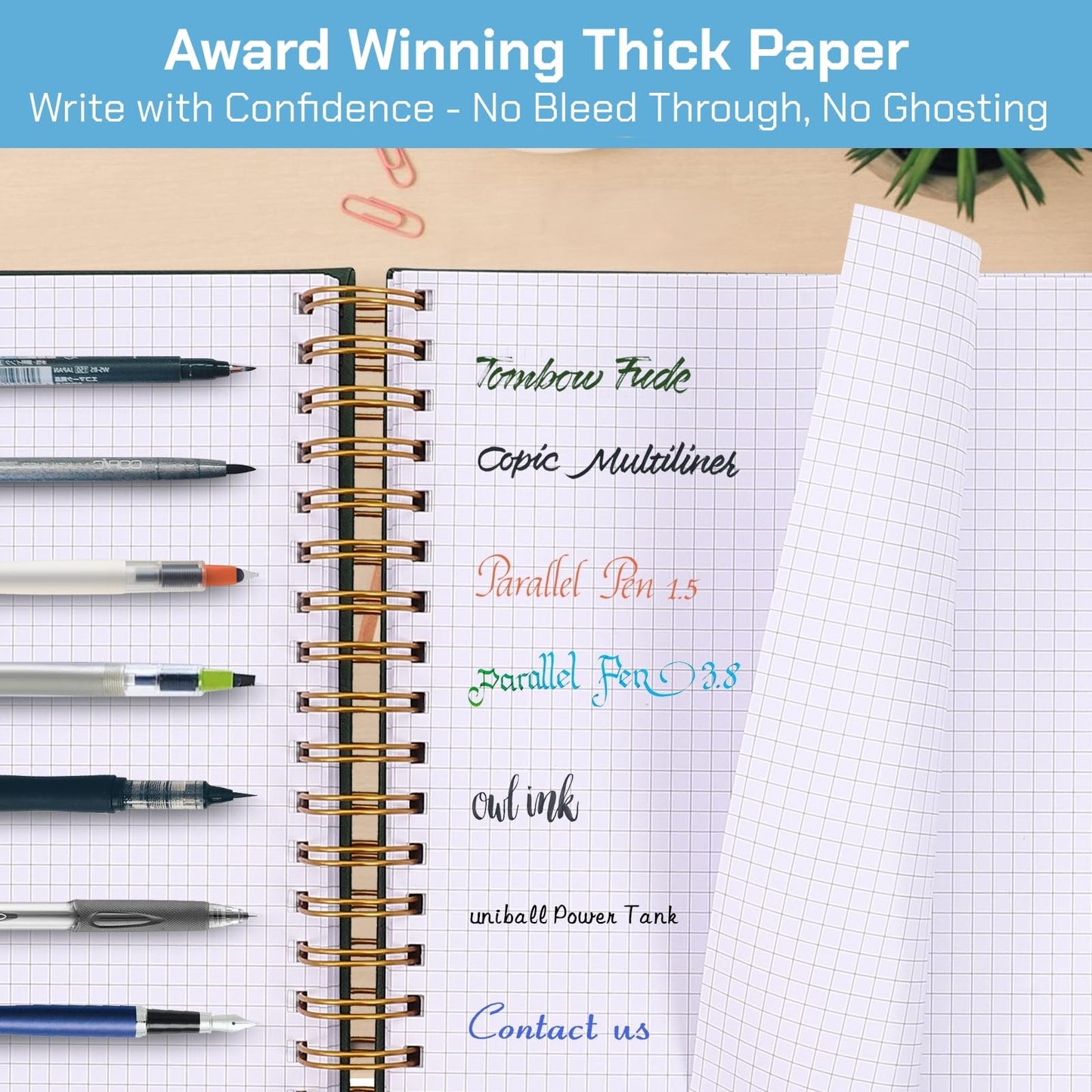 Graph Paper Notebook, 8.5” x 11” Graphing Notebook, 300 Pages, Large Hardcover Grid Notebook Journal, Graph Paper Spiral Notebook with Thick Paper, Pockets for School and Office Supplies, Purple