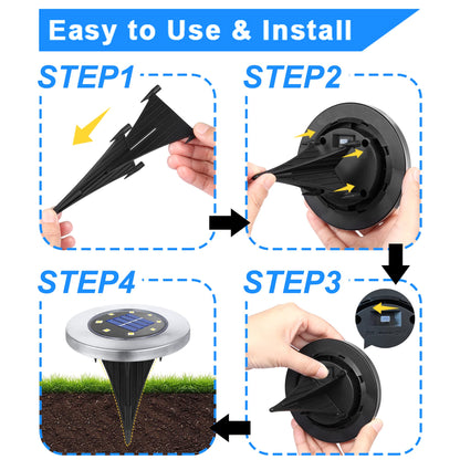 Rayolon Solar Ground Lights, Waterproof Solar Garden Lights, Upgraded Outdoor Garden Waterproof Bright in-Ground Lights, Landscape Lights for Pathway,Yard,Deck,Lawn,Patio,Walkway (12 Pack Warm Light