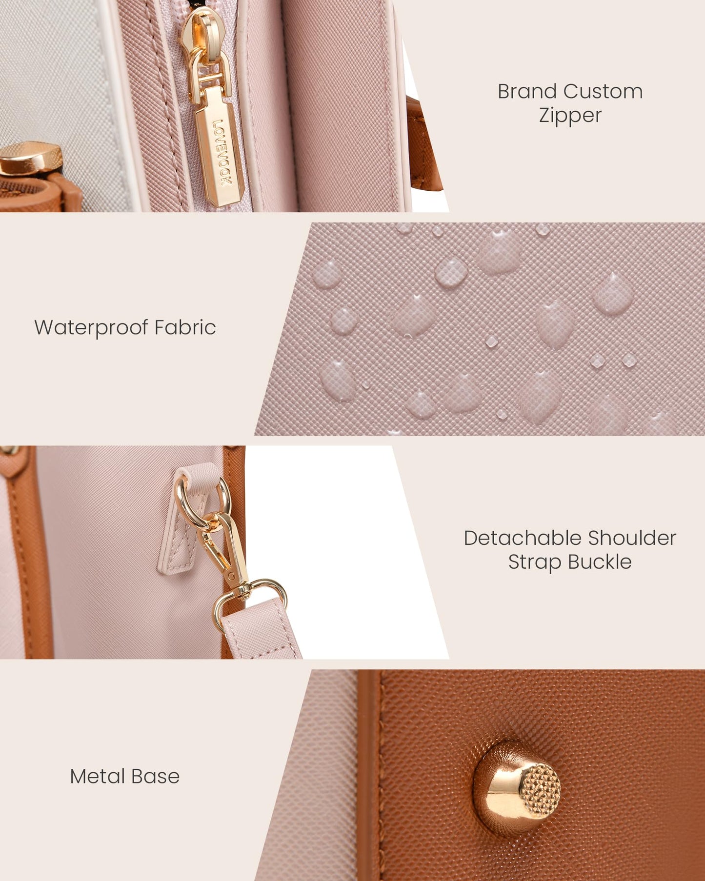 LOVEVOOK Laptop Bag for Women, 15.6'' Laptop Tote Purse 2-in-1 Professional Work Bag Business Briefcase with Clutch Purse, Waterproof Leather Computer Handbag for Teacher Office Travel