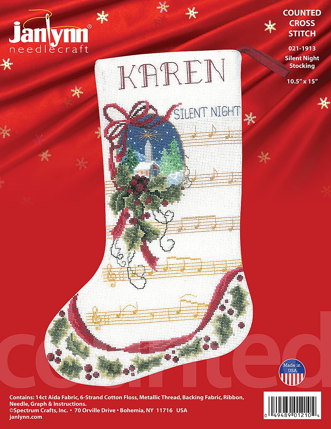 Silent Night Counted Cross Stitch Stocking Kit