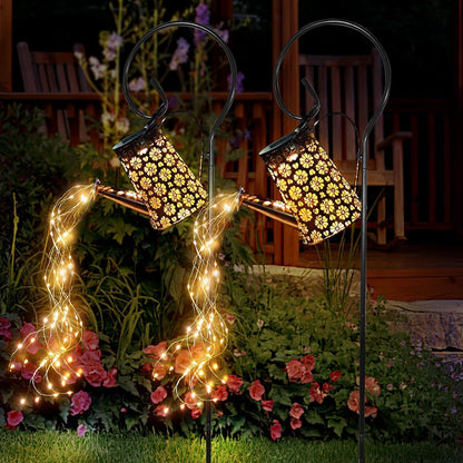WDLFCGC 2 Pack Solar Watering Can with Lights,Solar Outdoor Garden Decor Waterproof Hanging Lantern Landscape Lights Outside Decorations for Yard Lawn Patio Gardening Gifts.
