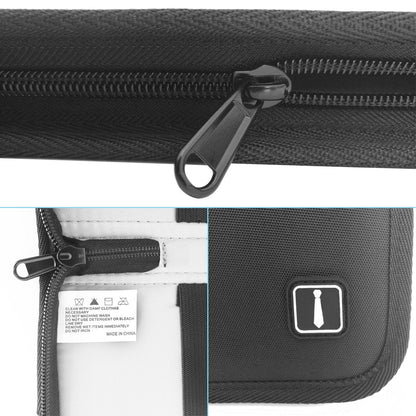 Iristide Travel Tie Case, Portable Waterproof Necktie Cufflinks Storage Box Tie Holder Stored up to 4-5 Ties - Black