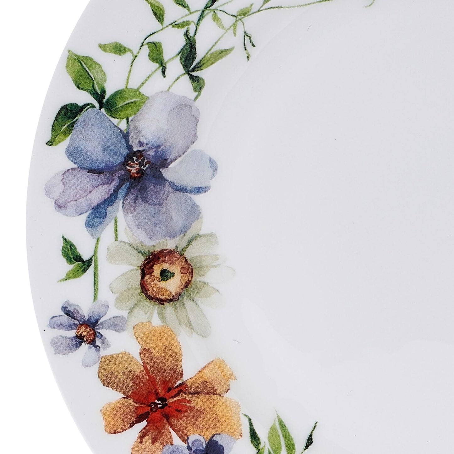 Mikasa Audrina Water Color Flowers Bone China Lightweight Chip Resistant 12 Piece Dinnerware Set, Service for 4, White