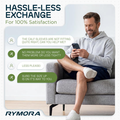 Rymora Calf Compression Sleeves Men Women Shin Splints Running (Pair) (Black) (M)