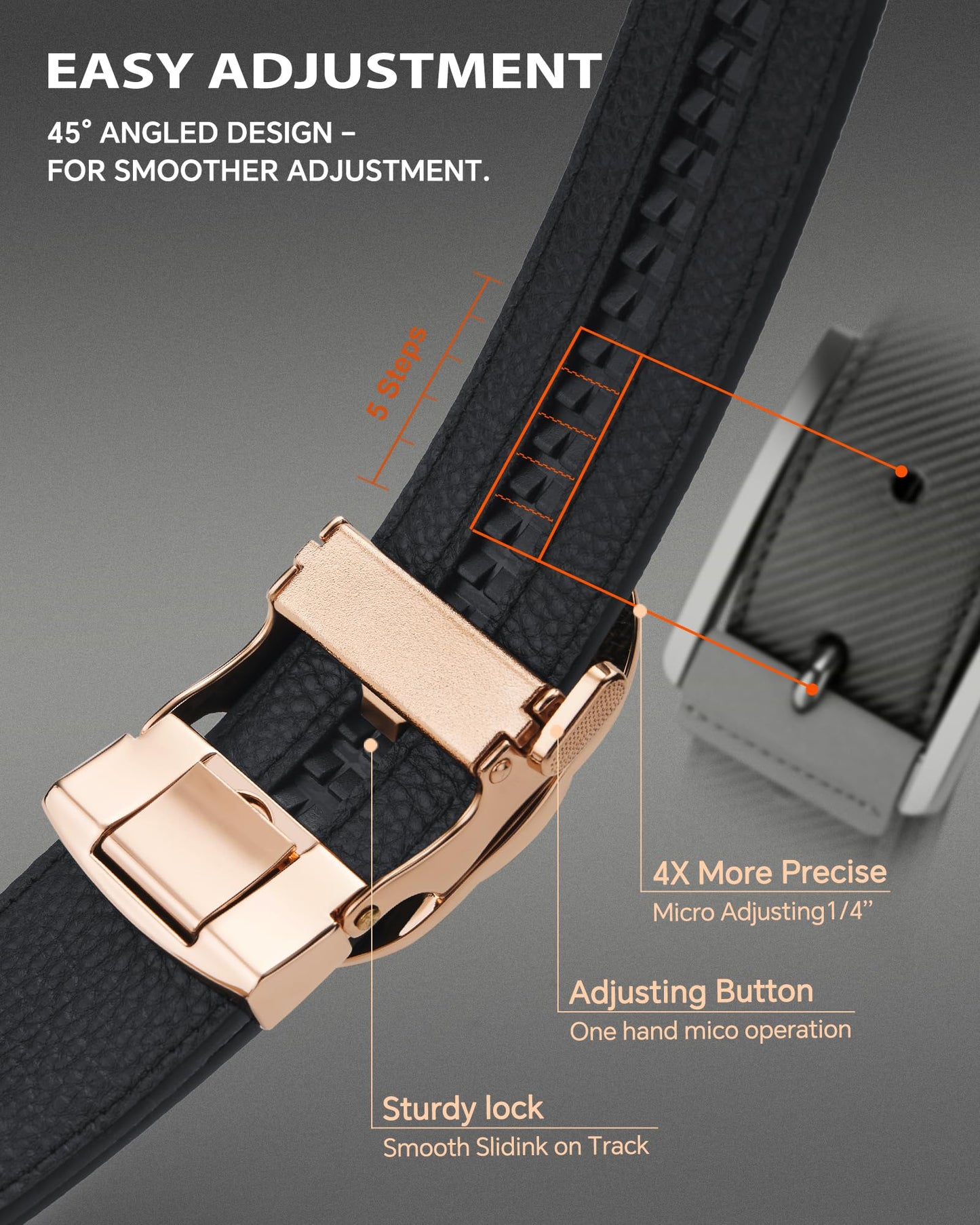 VANNANBA Mens Ratchet Belt Fashion Business Casual Leather Designer Belts with Adjustable Automatic Buckle Gift Box