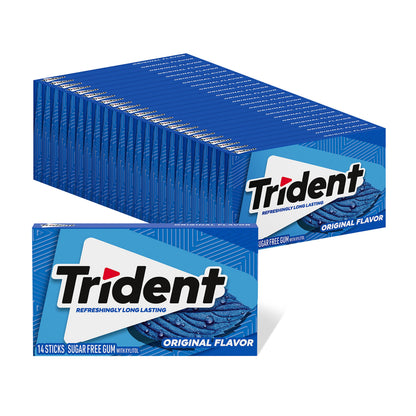 Trident Original Flavor Sugar-Free Chewing Gum, 14 Pieces (Pack of 24) (336 Total Pieces)