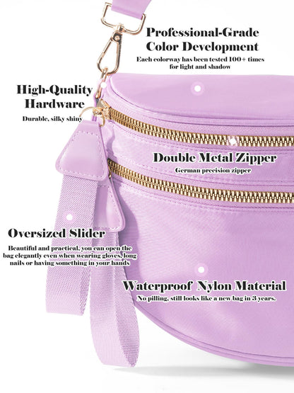 Pure Colour Crossbody Bag Bum Bag for Women,Spacious Purse Fanny Packs Belt Bag,Oversized Bum Bag (Colour Bum Bag-Beige)