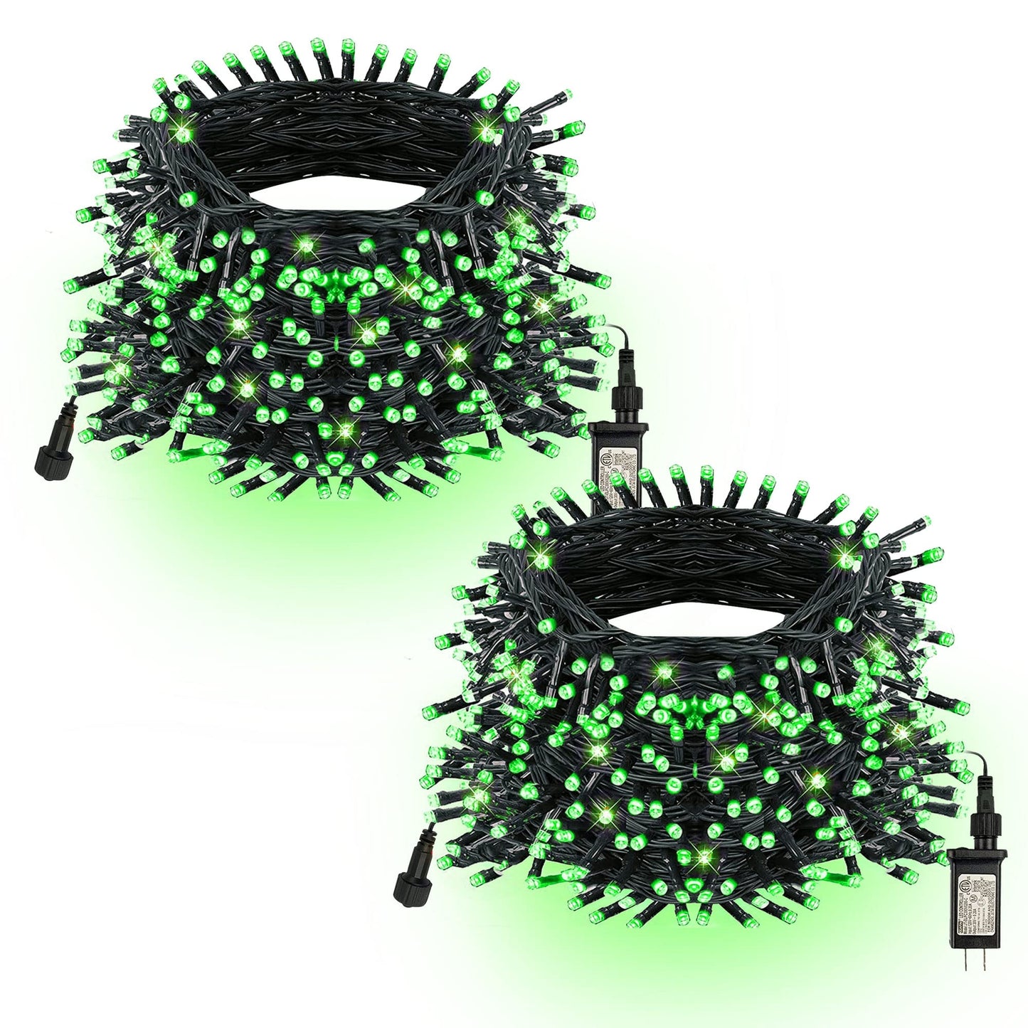 TW SHINE Green Christmas Lights, Total 400 LED 132FT Christmas Lights Plug in with 8 Modes, Waterproof Fairy St. Patrick's Day Light Outdoor, Indoor Christmas Decorations for Party Yard Decorations