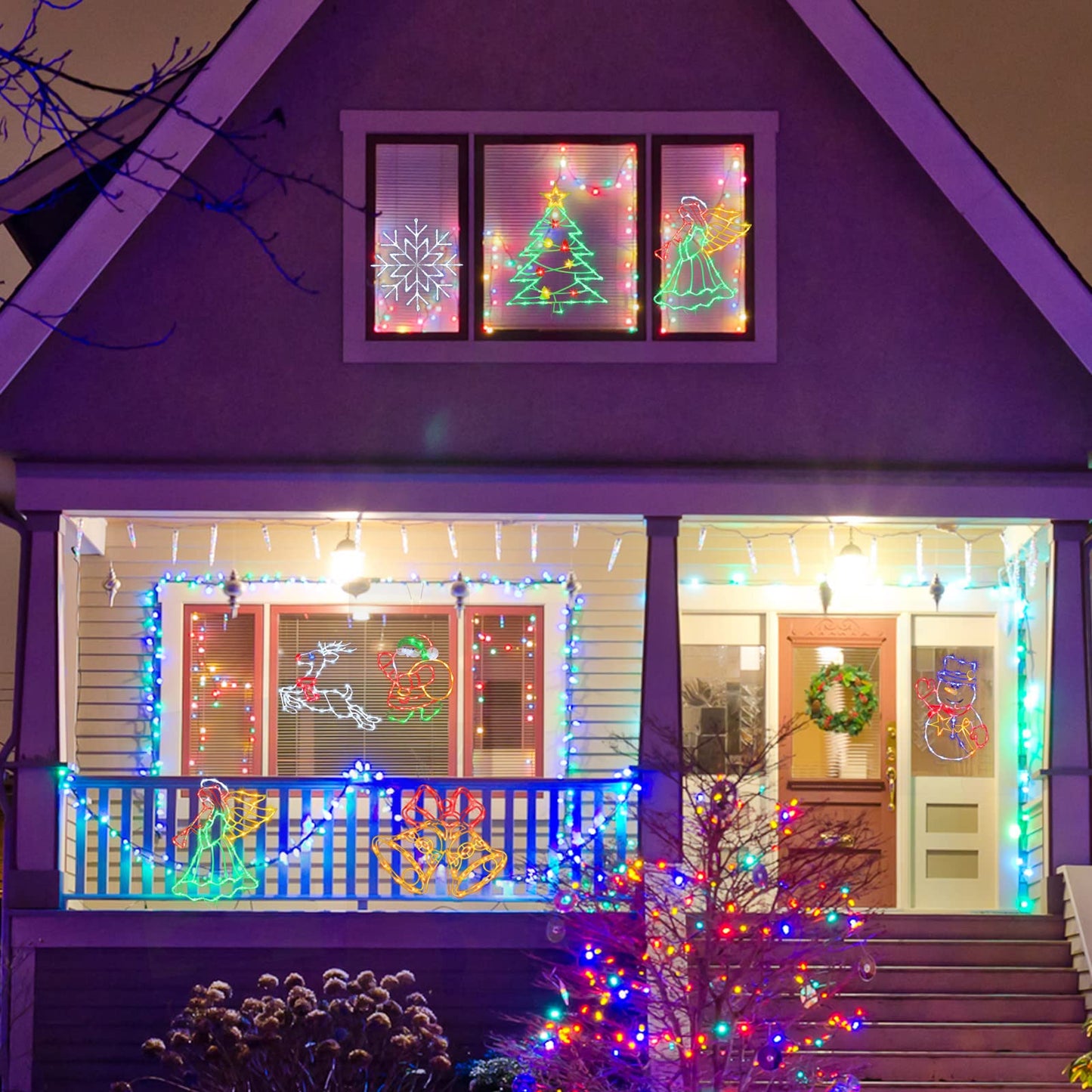 Pytopkto 16" Christmas Window Silhouette Lights Decorations