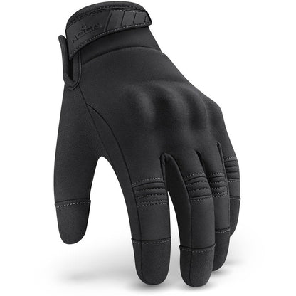 NoCry Water Resistant Tactical Shooting Gloves for Men with Soft Padded Knuckle Guards and Reinforced Palm with Non-Slip Grip — Ideal Heavy Duty Black Airsoft Gloves