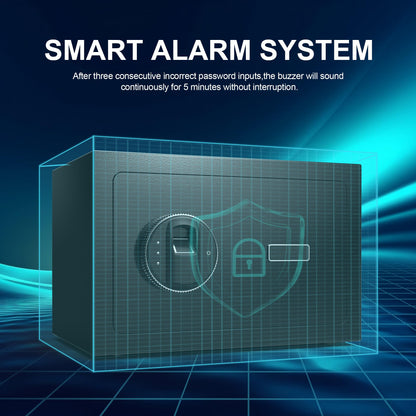 Marcree 0.6 Cub Small Safe, Money Safes with Fingerprint Lock, Fingerprint Safe Box Fireproof Waterproof with 3 Locking Bolts, Security Small Safes for Home Firearm Money Valuables Documents, Black