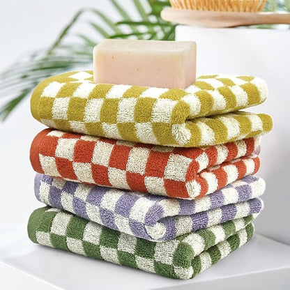 Jacquotha Hand Towels for Bathroom 4 Pack, Cotton Soft Absorbent for Face Spa