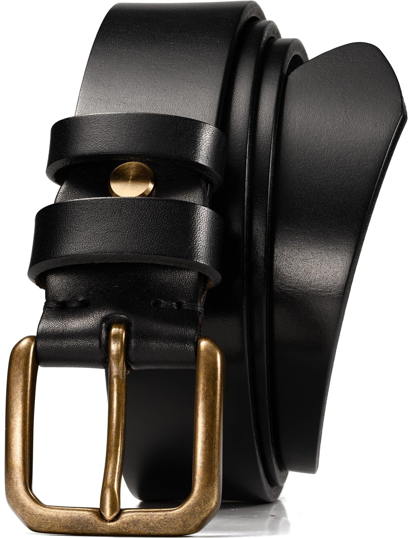WOLFANT Thicken Full Grain Heavy Duty Casual Work Belts for Men,100% Italian Real Solid Leather