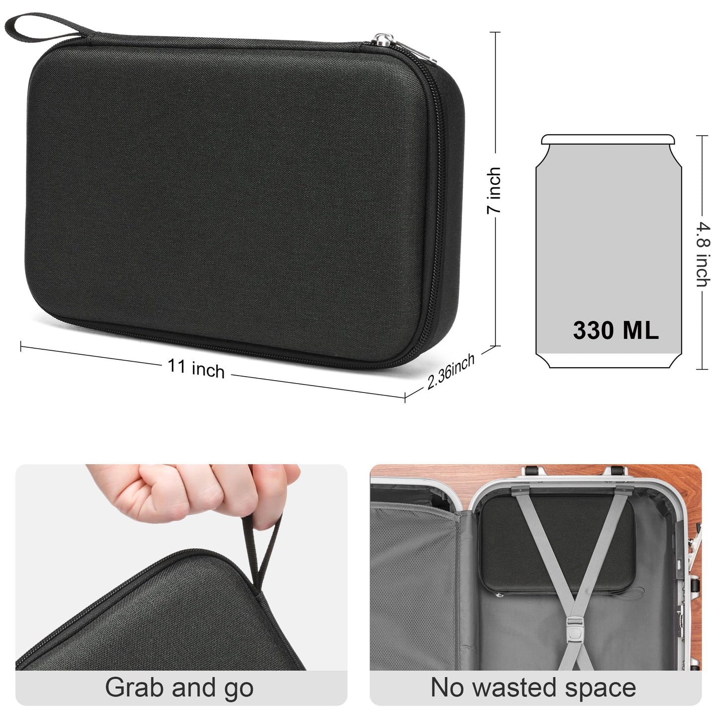 Bukere Travel Sunglasses Organizer Case Adjustable Slot For Multiple Eyeglasses Hard-shell Portable Storage Box for Men Women