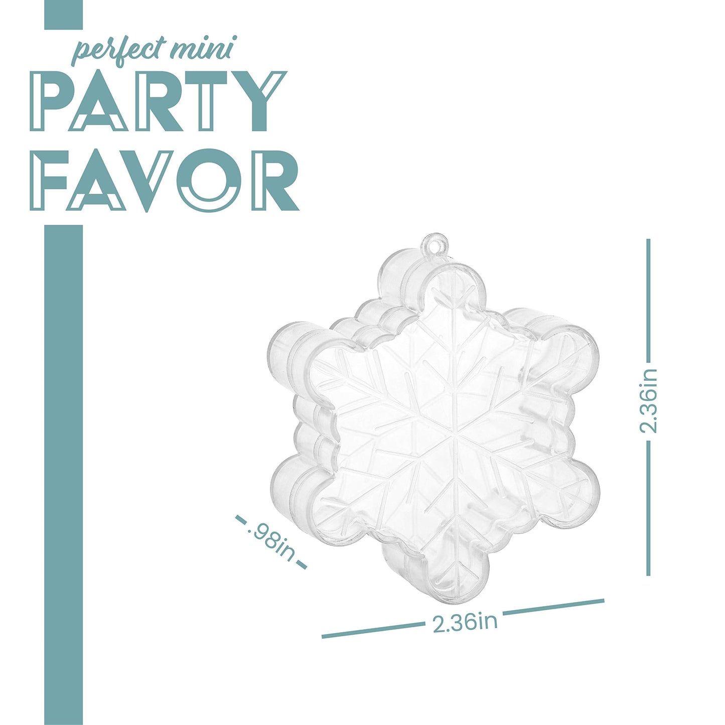 Snowflake Shaped Acrylic Candy Boxes,12 Pack,2.36"x2.36"x0.98",Perfect for Weddings, Birthdays, Party Favors and Gifts,Cute Clear Plastic Containers,Clear Fillable Ornaments Crafts Decorations