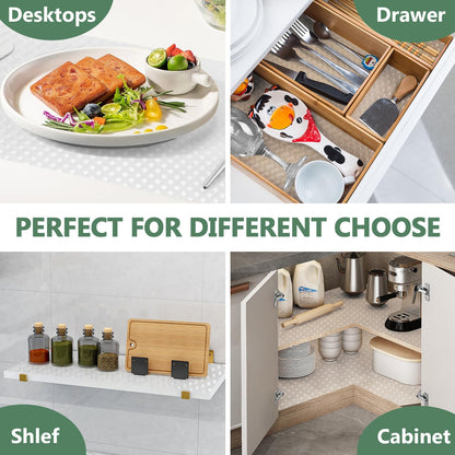 Origuuds Shelf Liners, Non-Adhesive Drawer Liner, Waterproof & Oil-Proof Kitchen Cabinet Cupboard Liner Plastic EVA Material BPA Free Fridge Liner Mats Paper Protector for Shelves (Clear/16in x 240in)