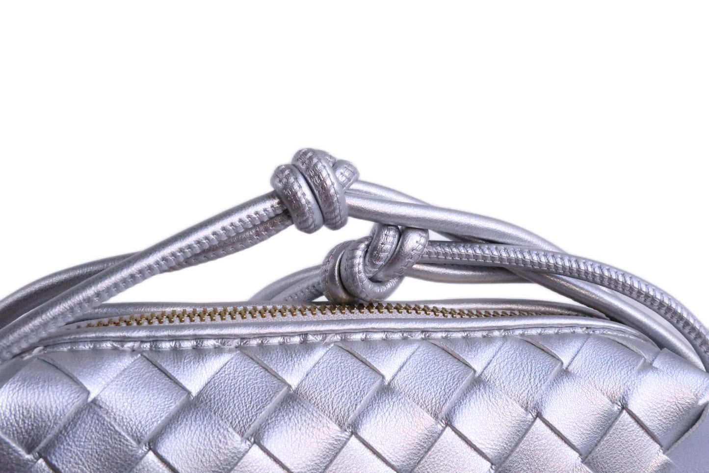 SOHGJADB Woven Purse For Women Handmade Woven Evening Bag Pu Leather Wallet Fashion Crossbody Purse (Silver)
