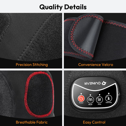 QUINEAR Knee Massager for Pain Relief,Air Compression Heating Pad for Knee,Heated Knee Warmers Wrap, 3 Modes & 3 Intensities