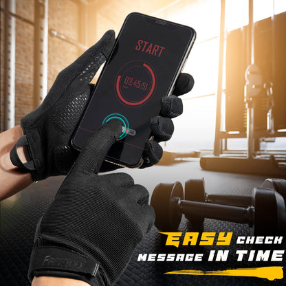 FREETOO Full-Finger Workout Gloves for Men, Padded Gym Gloves with Excellent Grip and Palm Protection