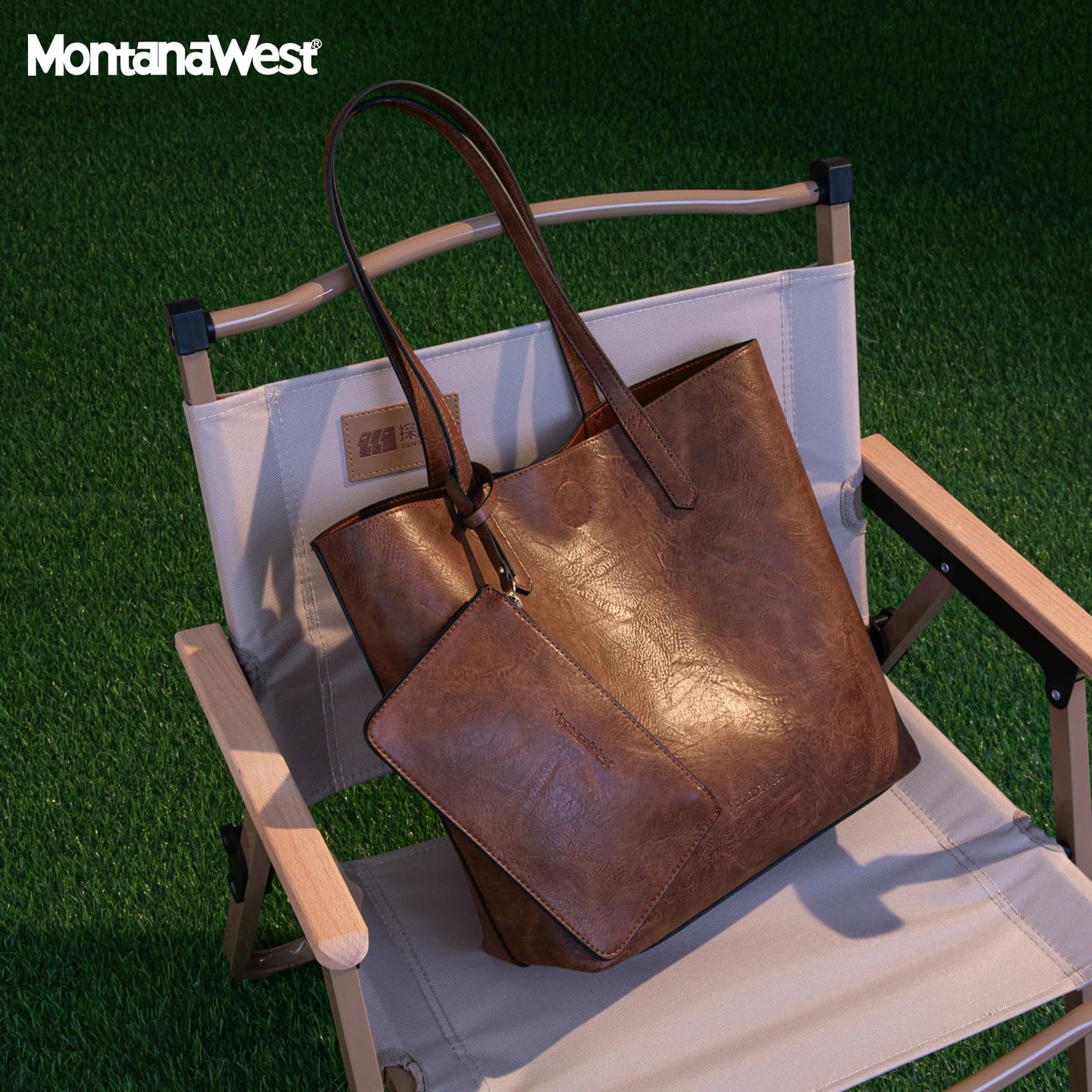 Montana West Tote Bag for Women Soft Hobo Purse Vegan Leather Work Shoulder Top Handle Handbag MWC-376DBR