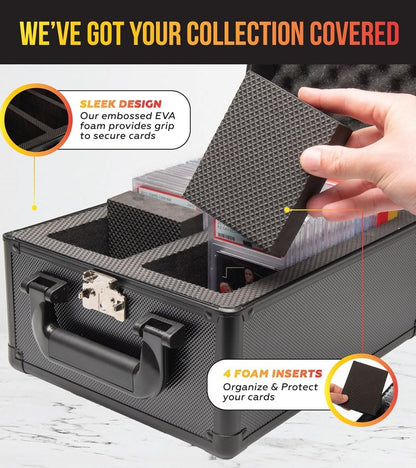 SLAB ARMOR Graded Card Storage Box - 2 Row Case for 80+ PSA Slabs | Black Card Holder