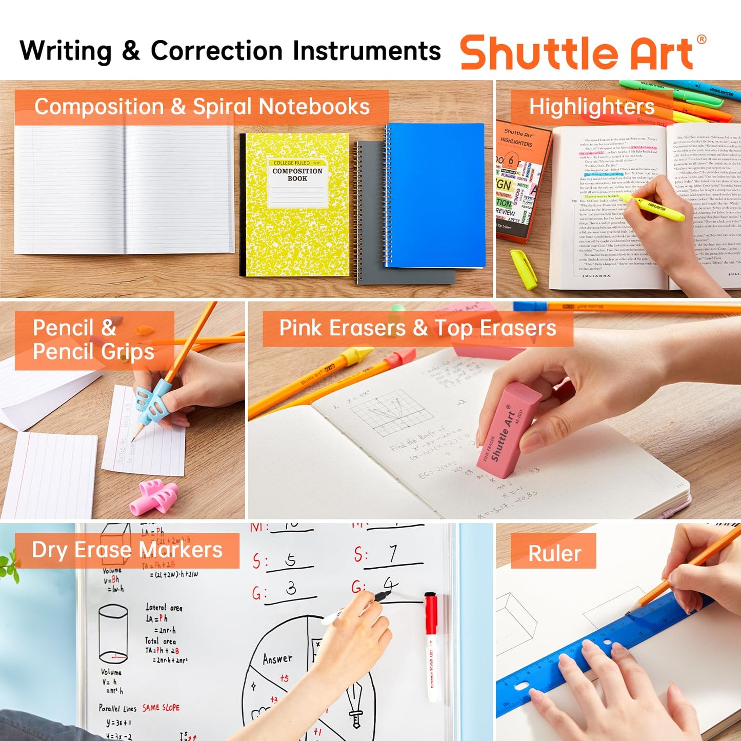 Shuttle Art 102 PCS Back to School Supplies Kit, School Supply Box for Grades K-5, School Supplies for Kids and Students, Including Pencils, Pens, Markers, Erasers, Notebooks, Folders and More