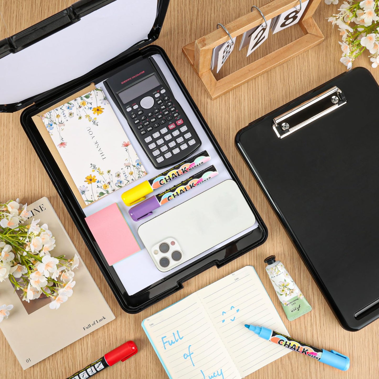 6 Pack Clipboard with Storage, High Capacity Storage Clipboard 8.5 x 11 with Pen Holder, Letter / A4 Size, Inner Plastic Folder Attached for Teacher Office Home, Size 13.4 x 9.4 x 0.9 in