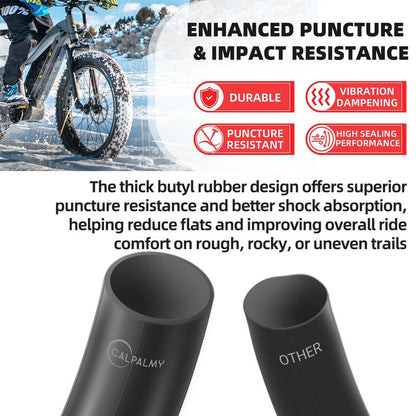 CALPALMY 2-Pack 20x3.0 Fat Tire Bike Inner Tubes with Schrader Valve, Compatible with 20 Inch Electric Bike, Mountain Bike, Made of Durable Butyl Rubber