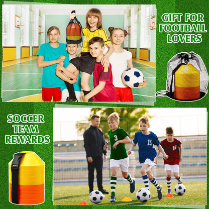 Hanaive 100 Pieces Mini Soccer Cones for Sport Drills 5 Inch Agility Disc Cones with Accessories for Kids Football Training(Orange, Yellow)