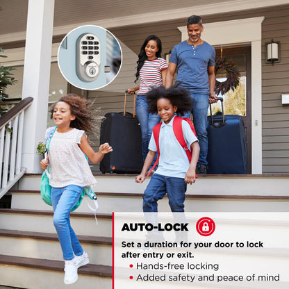 Kwikset Halo Wi-Fi Smart Lock, Keyless Entry Door Deadbolt, Geofence Auto-Unlock, Grade AAA Certified, No Hub Easy Install, Satin Nickel Lifetime Finish Warranty, Backlit Keypad