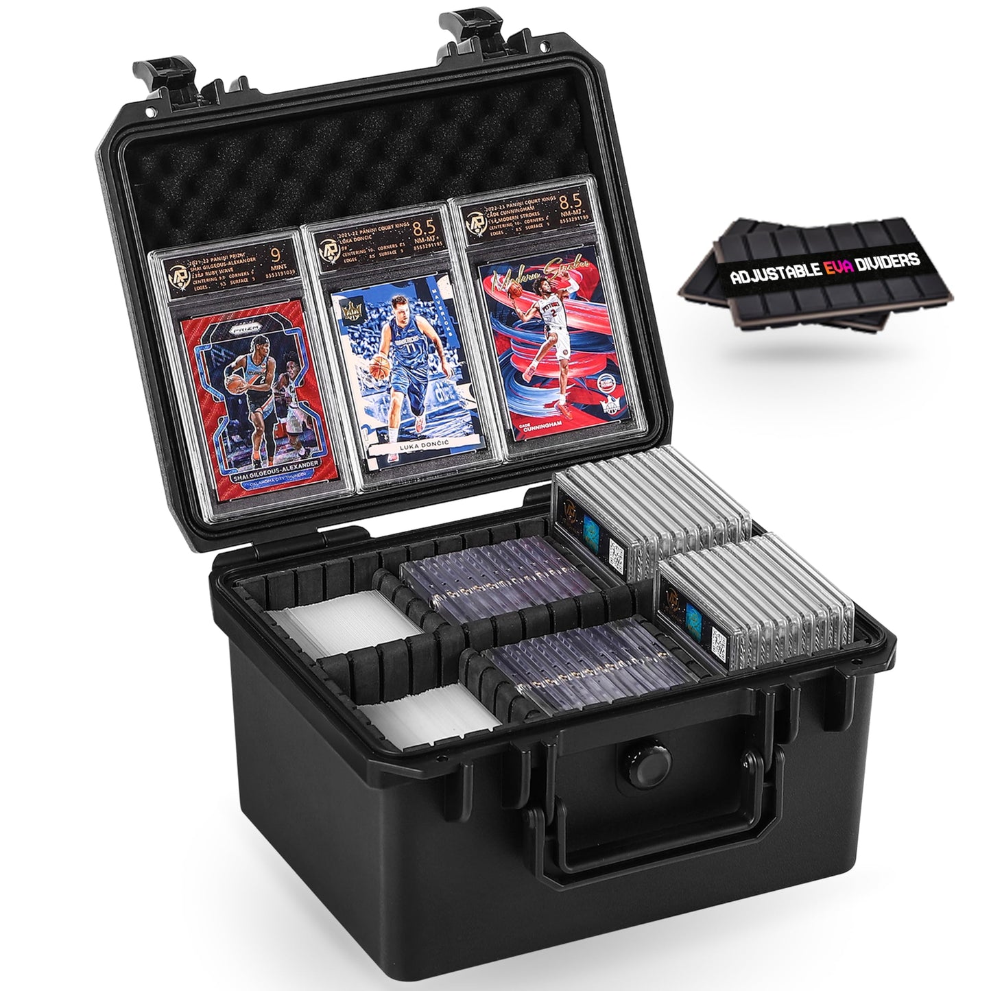 INCHOICASES Card Case Sports Graded Trading Card Storage Box for PSA BCW MTG Tmnt TCG Zion Magnetic Card, Waterproof Hard Carrying Case Card Protective Organizer for Rigid Card Sleeve Collector