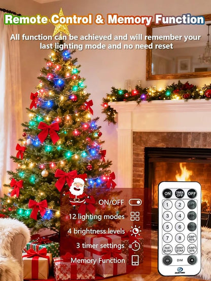 Voice Controlled Christmas Lights with Remote, 165 FT 500 LED String Lights Indoor Outdoor with 12 Modes 3 Timers, Dimmable Twinkle Light Plug in Waterproof for Xmas Tree Party Decor, Multicolor