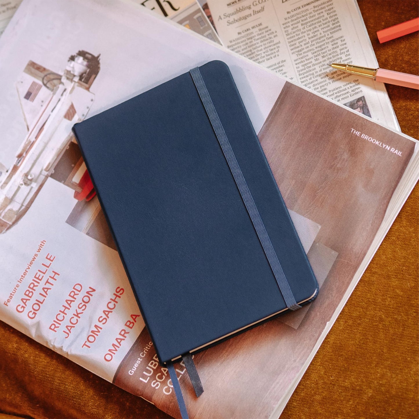 Papier Everyday Notebook - Navy, 5” x 8.25” | Lined Journal Book with Expandable Back Pocket | For Note Taking, Journalling, List Making, School, University Essentials or the Office | FSC Paper