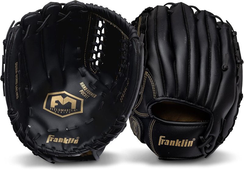 Franklin Sports Field Master Baseball & Softball Glove - Adult & Youth Mitts | Right Hand Throw, Versatile Fit