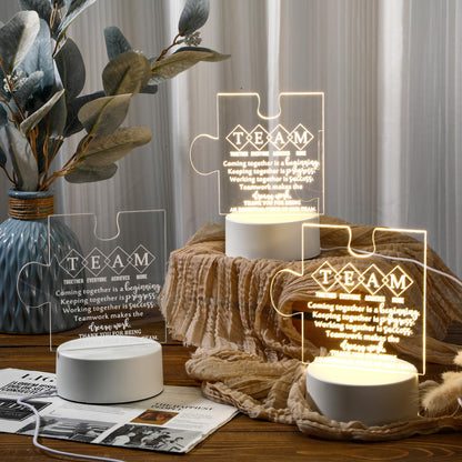 Sumind 6 Pcs CNA Week Gifts Bulk for Nurse Acrylic LED Night Light Lamp Team Appreciation Inspirational Thank You Gifts for Nurse Women Team Office Staff Employee Coworker
