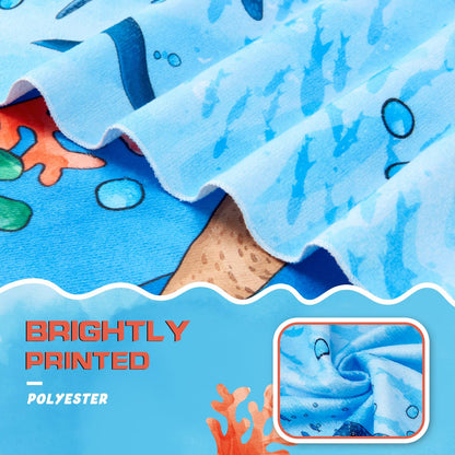 WERNNSAI Shark Kids Beach Towel for Boys - 30” x 60” Quick Dry Sand-Free Swim Towels for Boys Super Soft Absorbent Towel, Pool Camping Travel Bath Towel for Outdoor Sports Picnic