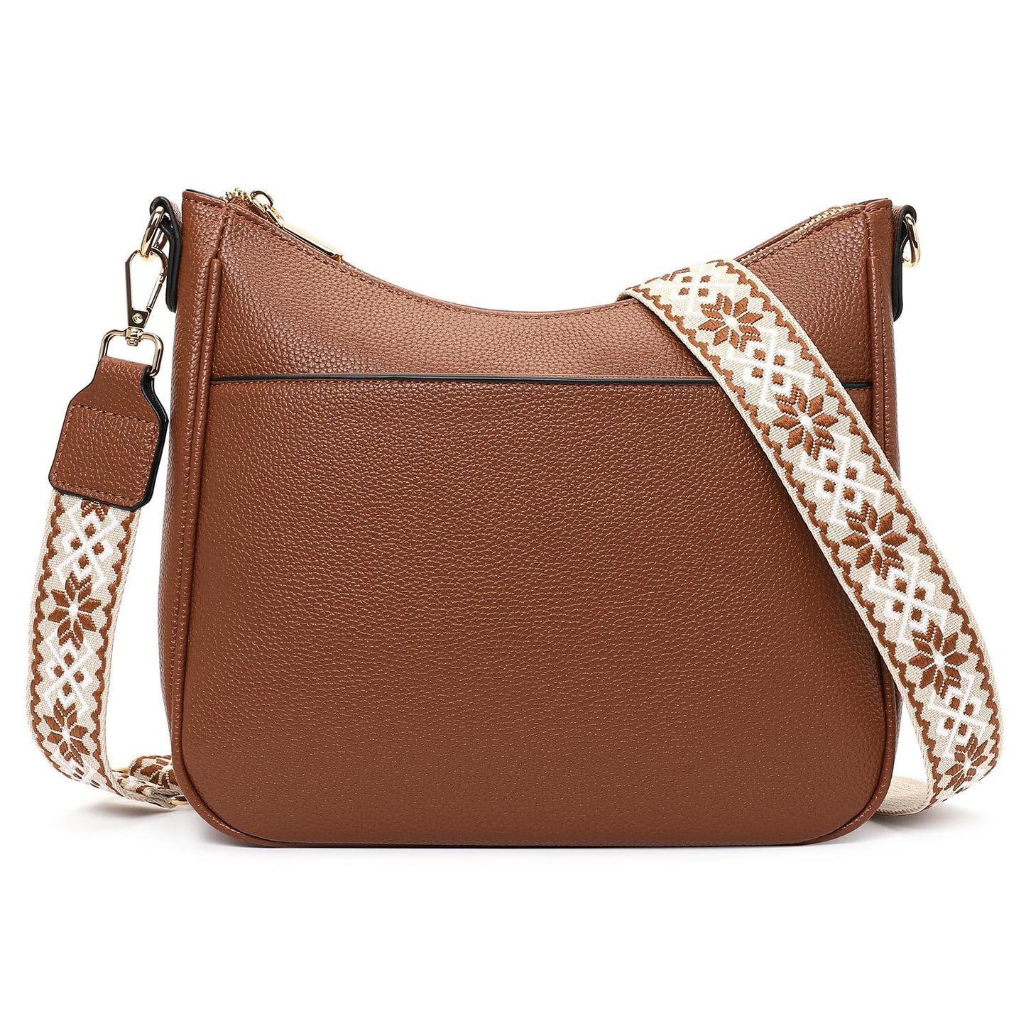 FALAN MULE Leather Crossbody Bags for Women Trendy Hobo Purses Shoulder Handbags (A-Brown)