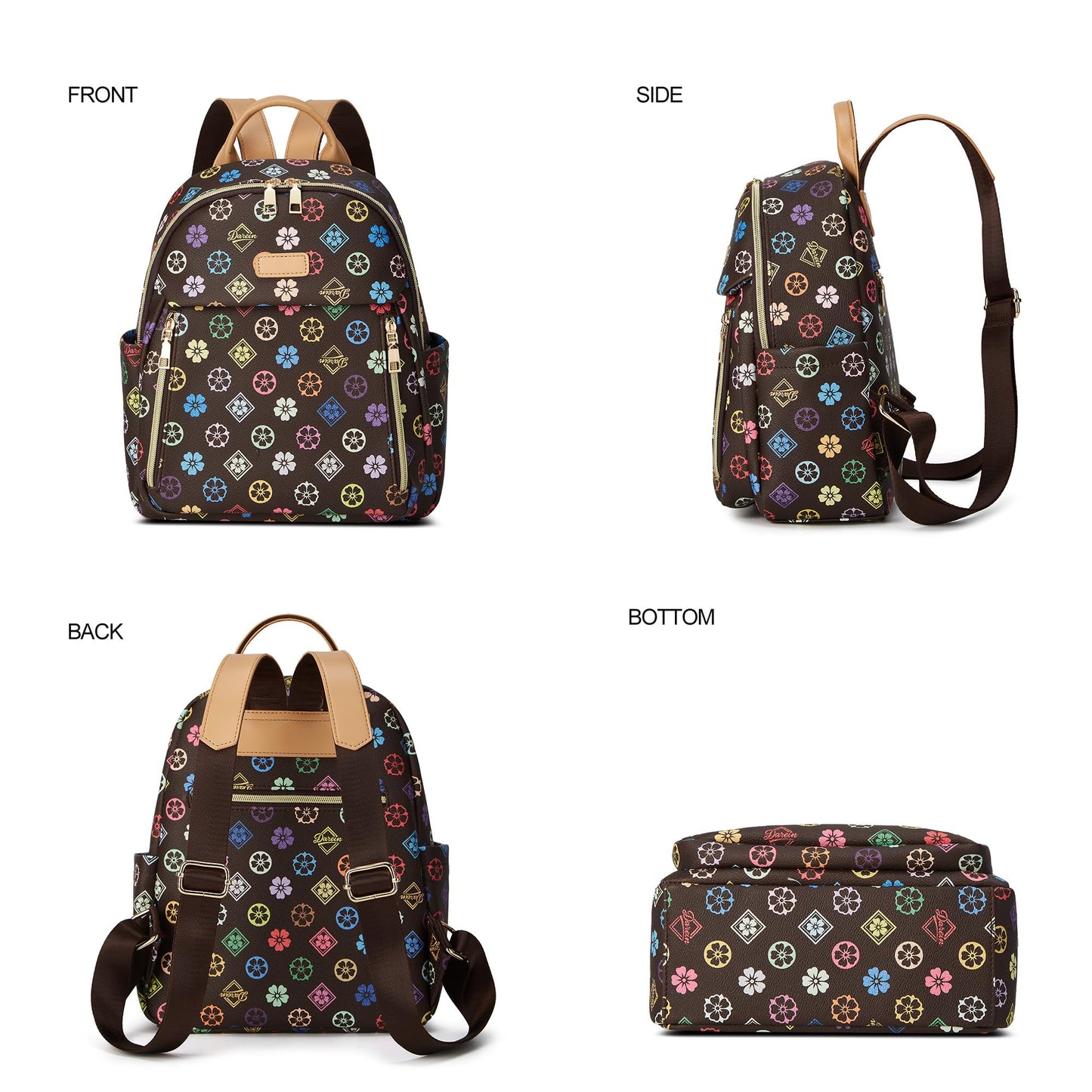 Makes Mini Backpack for Women, Stylish Daypack Purse Handbag Small Casual Daily Travel Bag, Lady Girls Gifts for Work School, 2pcs Sets