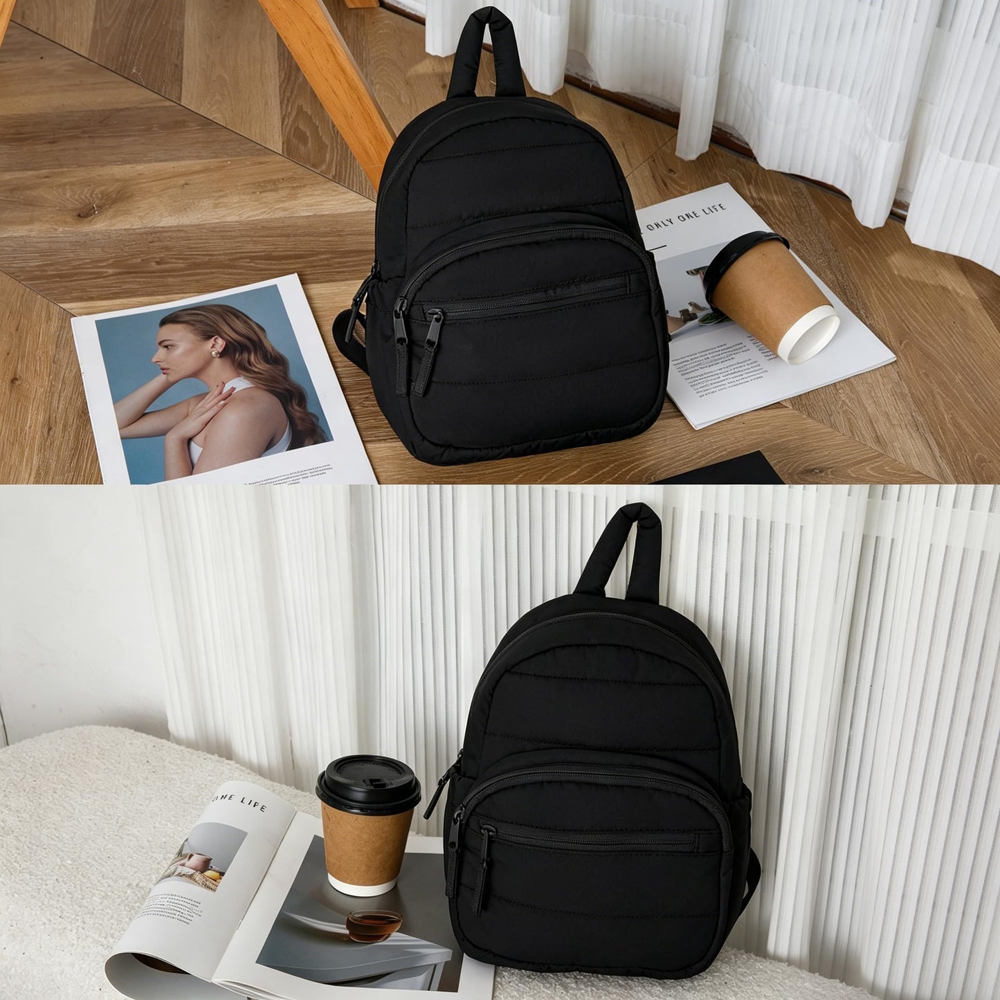G.Z.LANKIN Lightweight Mini Backpack for Women,Taslan Durable Daypack,Casual Travel Backpack with Adjustable Straps for Daily,Travel