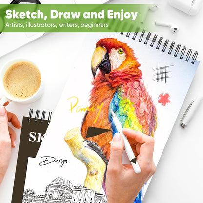 Soucolor 9" x 12" Sketch Book 100 Sheets, Acid Free (68lb/100gsm) Artist Drawing Paper Book Painting Sketching Pad, Classroom Must Haves Supplies for Teacher Student, Back to School Supplies