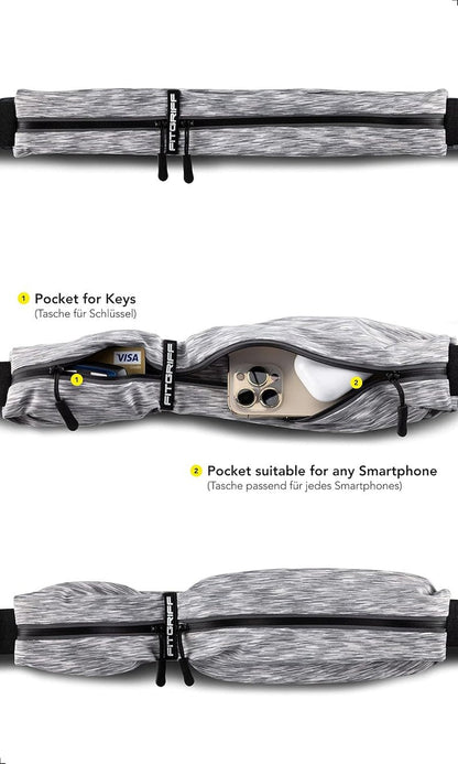 Fitgriff® Running Belt - Secure Jogging Pouch for Phone & Essentials | Adjustable for All Cell Phones