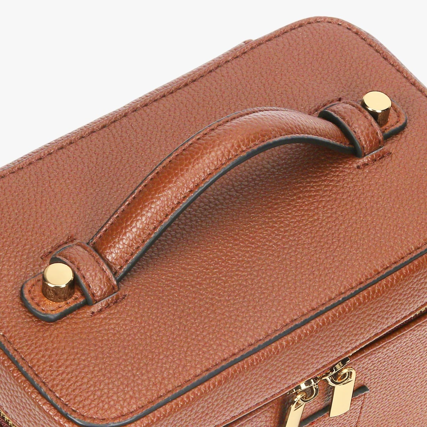 AnBlack Makeup Bag Vanity Case with Removable Divider Travel Toiletry Bag Portable Cosmetic Bag Makeup Organizer Case (Light Brown)