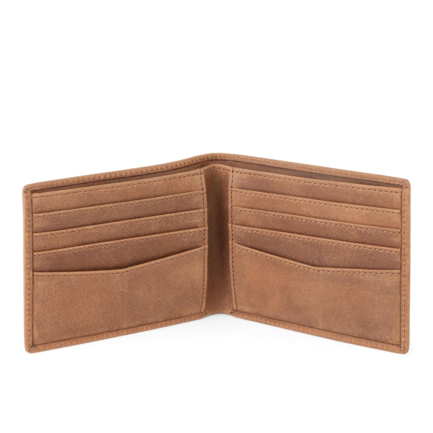 BERLINER BAGS Vintage Genuine Leather Wallet for Men Brooklyn, RFID Blocking, Bifold, Front Pocket Slim Wallet, 10 Card Holder, 2 Bills Compartment, Gift Box - Brown