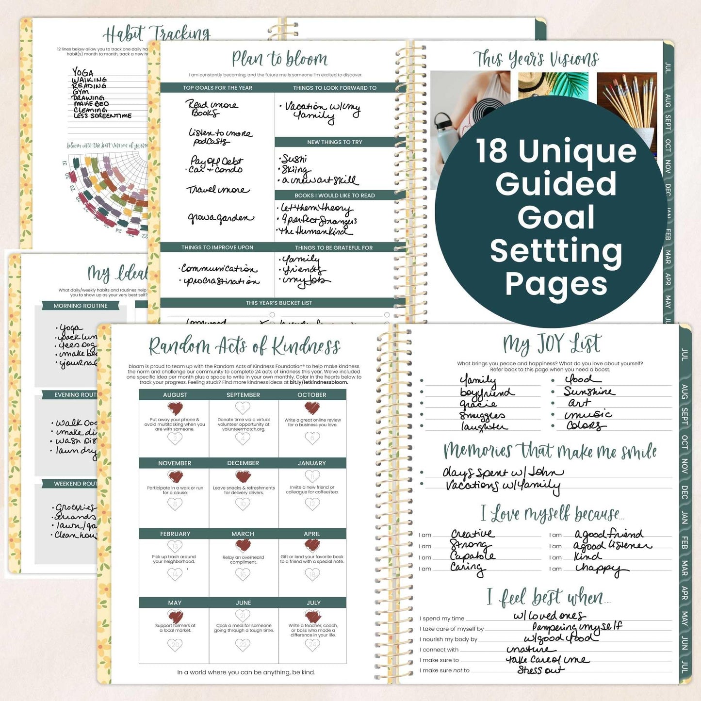 bloom daily planners 2026-2027 Planner (8.5” x 11") 13 Month Academic Year Organizer (July 2026 - July 2027) - Weekly & Monthly Agenda Book with Stickers & Tabs - Butter Yellow Daisies