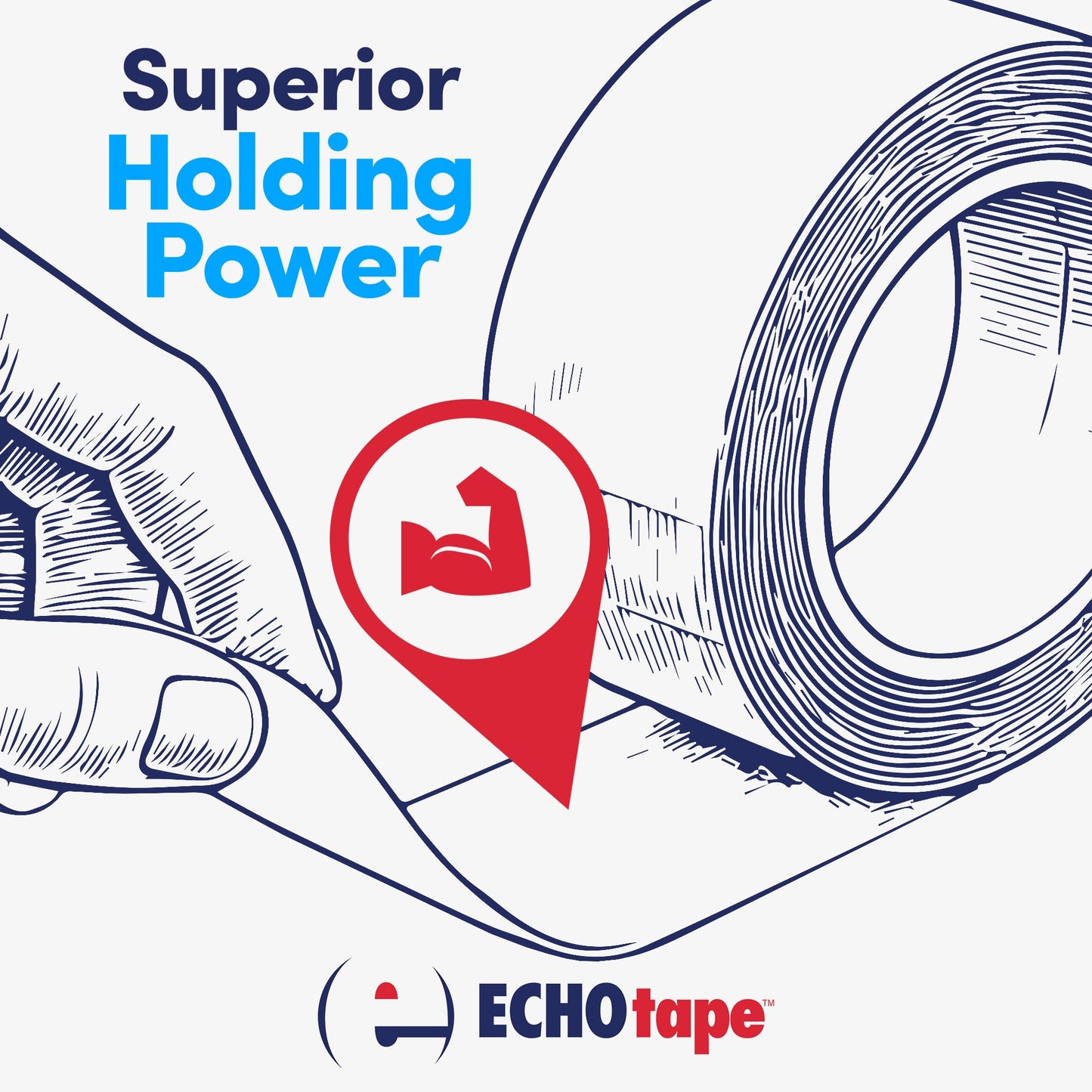 ECHOtape DC-M194A | Double-Sided Polyester Tape | Clear Thin Tape | All Weather/Cold Weather Tape | Insulation Mounting Tape | Contractor Tape | Superior Holding Power | 1.41 in x 60 yd