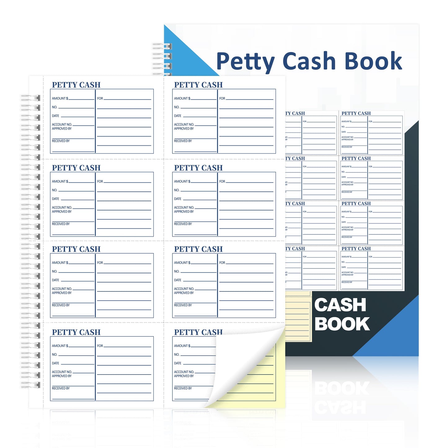 400 Sets Petty Cash Log Book 8.5 x 11 Inch 2 Part Conbonless Copy Petty Cash Receipt Book Cash Receipt Book Deposit Slips Carbonless Duplicate for Office Business Store Accounting (1)